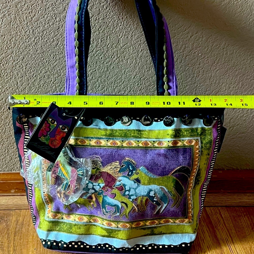 Laurel Burch Artistic Purple and Black Tote - Picture 8 of 10